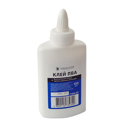 Клей ПВА 100мл NV-71406 з суперковпачком (90) (NAVIGATOR)